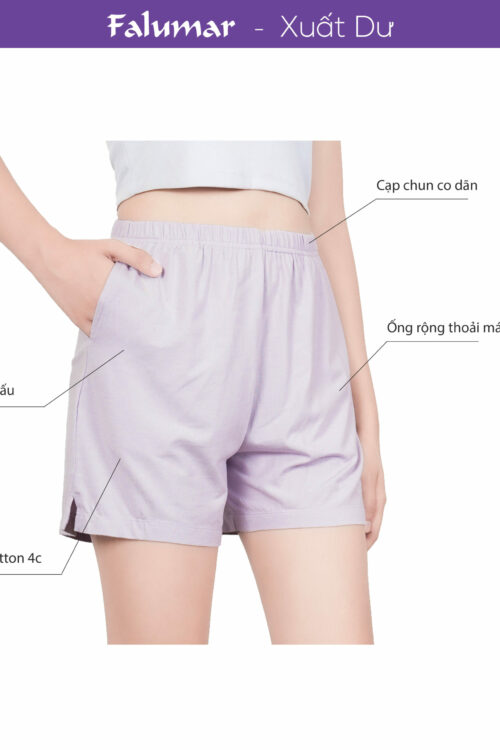 Quần đùi nữ mặc nhà cotton 4c