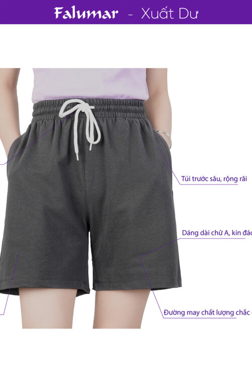 Quần sooc nữ vải da cá falumar